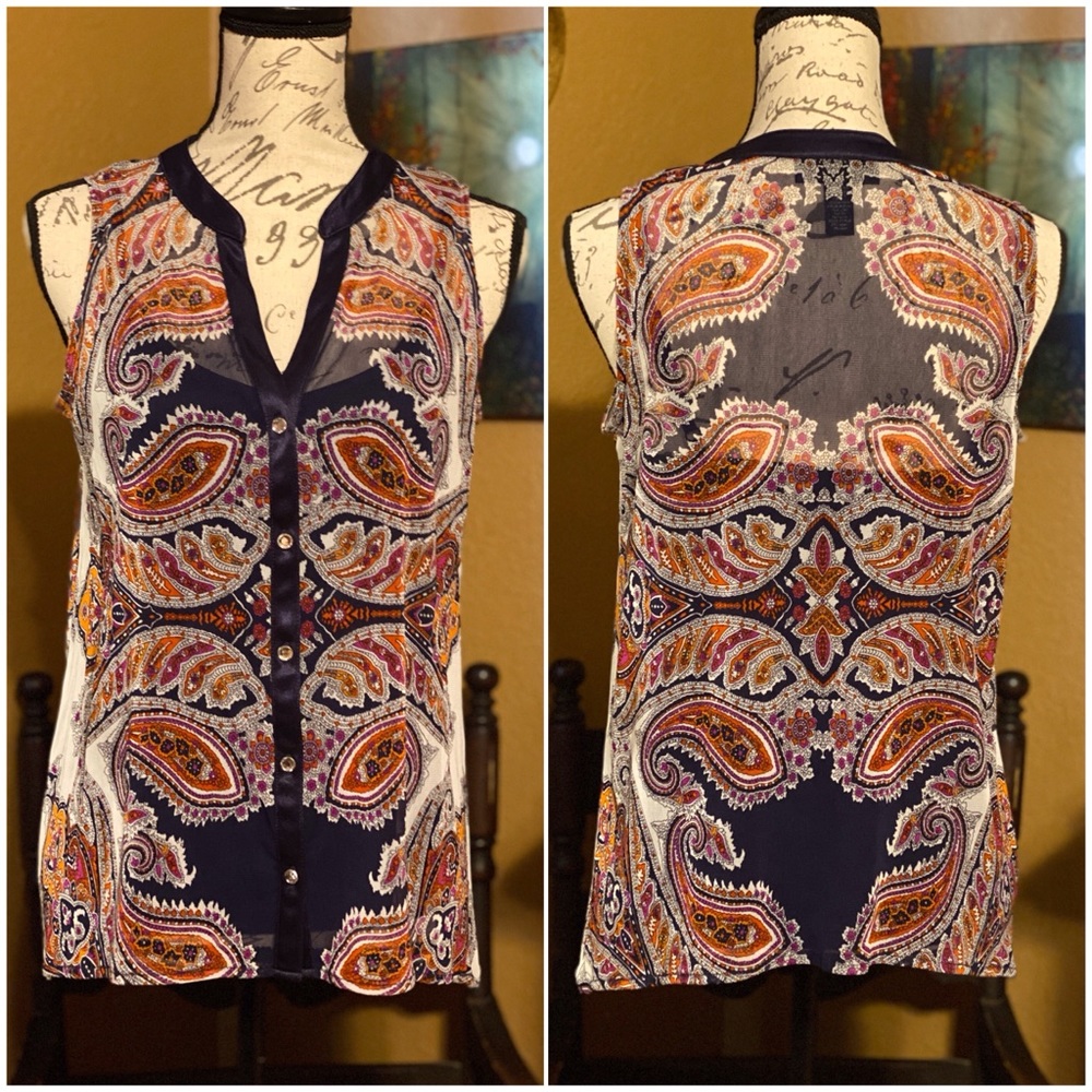 🍁Beautiful Sleeveless Sheer V-neck Blouse